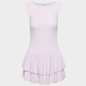 Wilfred Lilac Sleeveless Ruffle-Hem Dress
